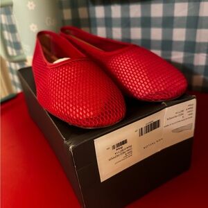 Ann Taylor Red Mesh Slip-On Shoes